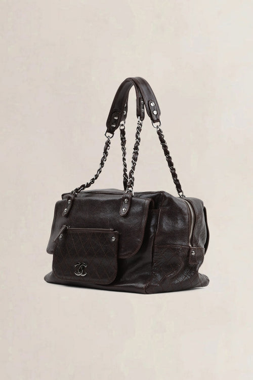 Chanel Brown Caviar Leather Pocket In The City Shoulder Bag