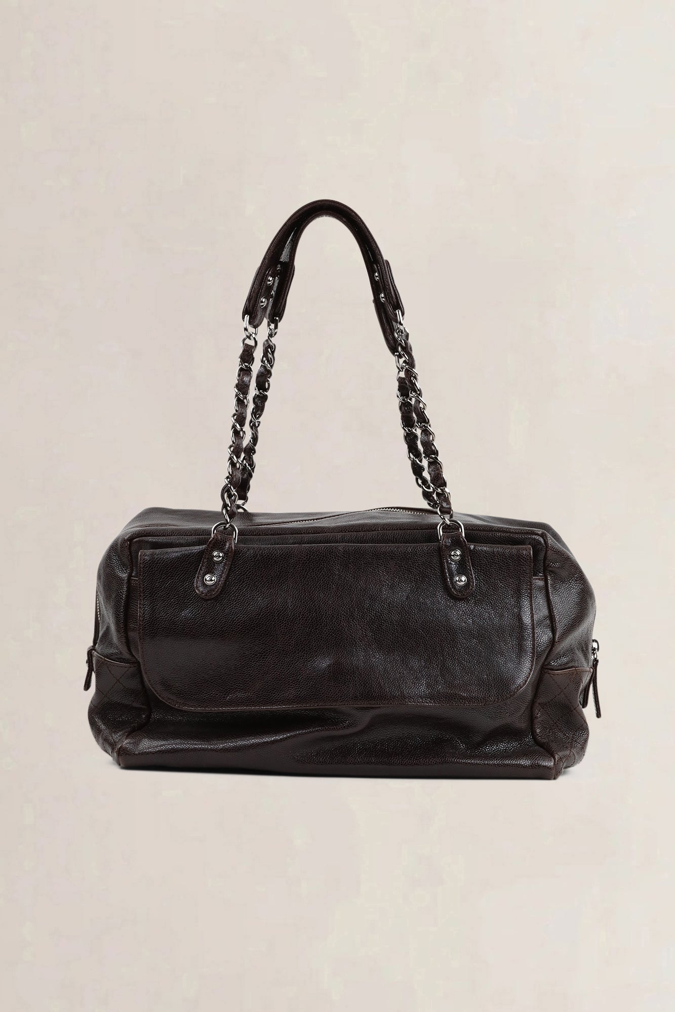 Chanel Brown Caviar Leather Pocket In The City Shoulder Bag