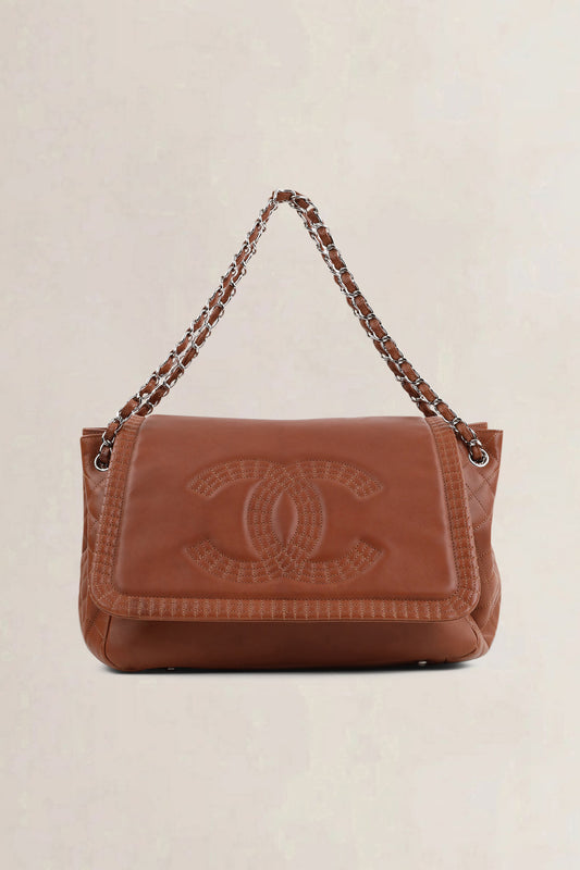 Chanel Brown Paris-Bombay Coco Bengal Accordion Shoulder Bag