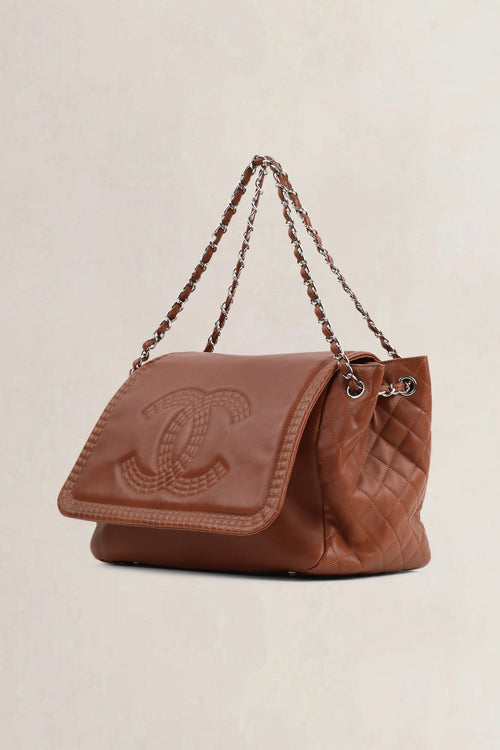 Chanel Brown Paris-Bombay Coco Bengal Accordion Shoulder Bag