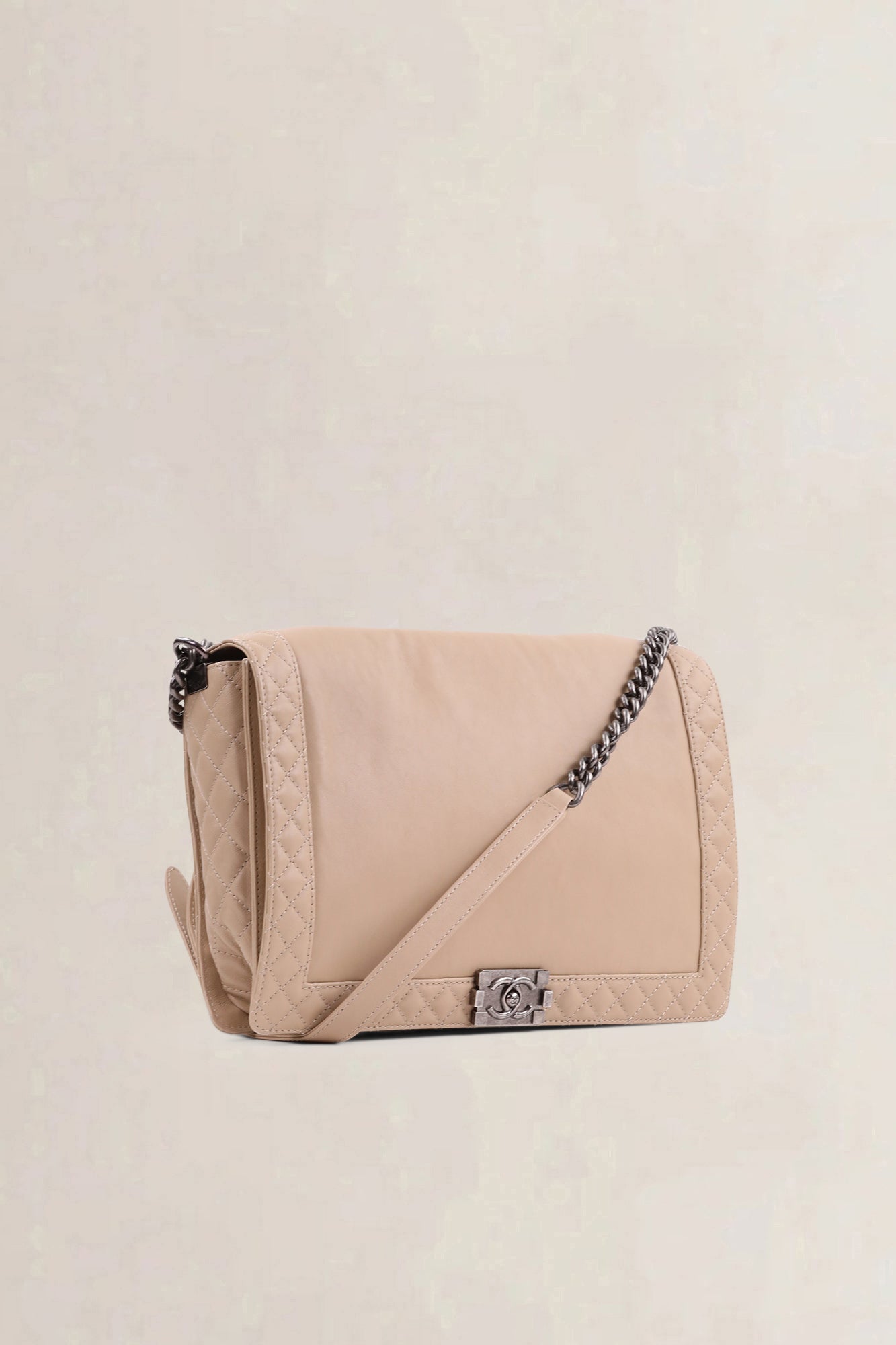 Chanel Beige Reverso Calfskin Flap Bag
