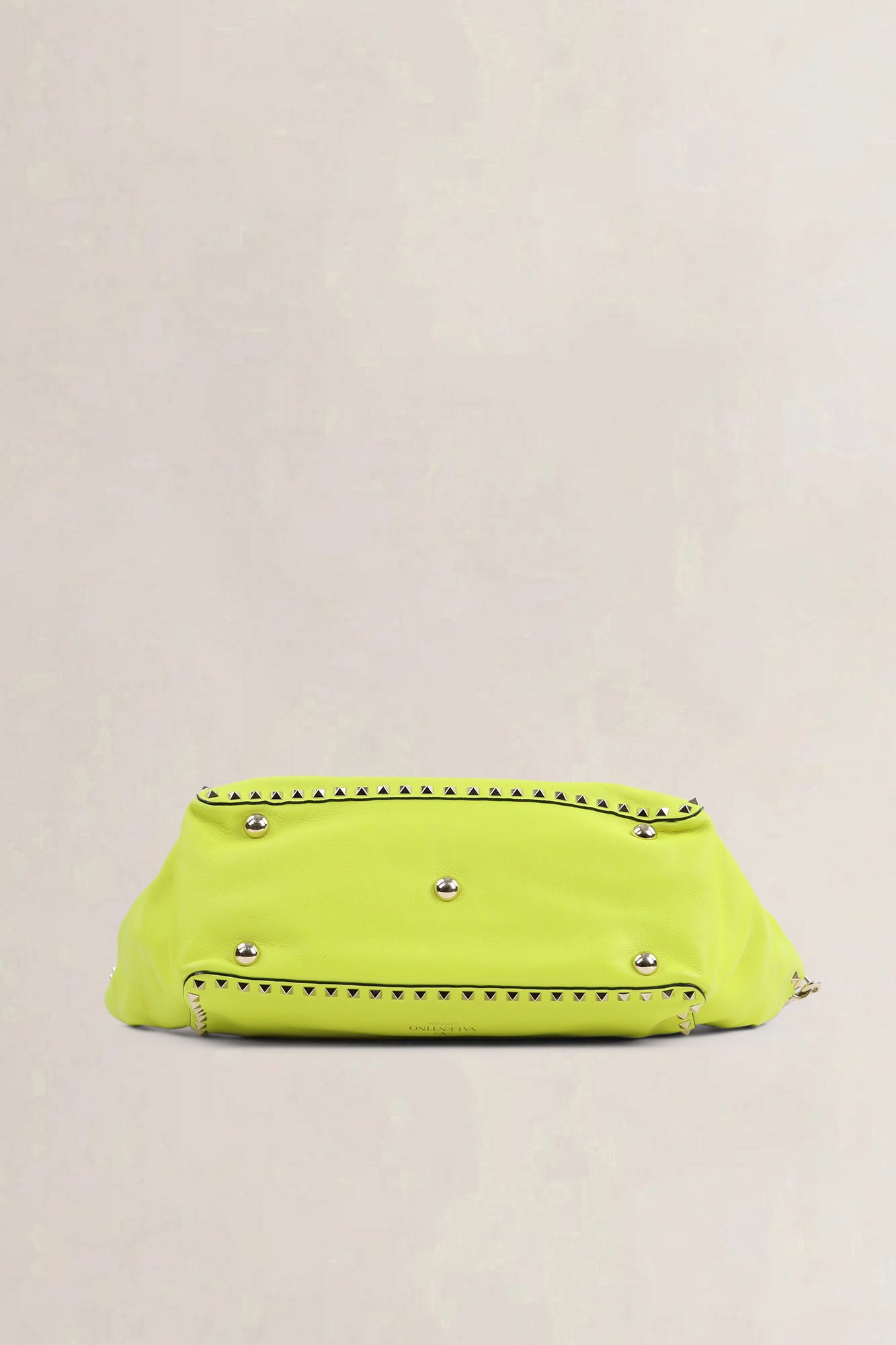 Valentino Garavani Neon Yellow Rockstud Shopping Bag