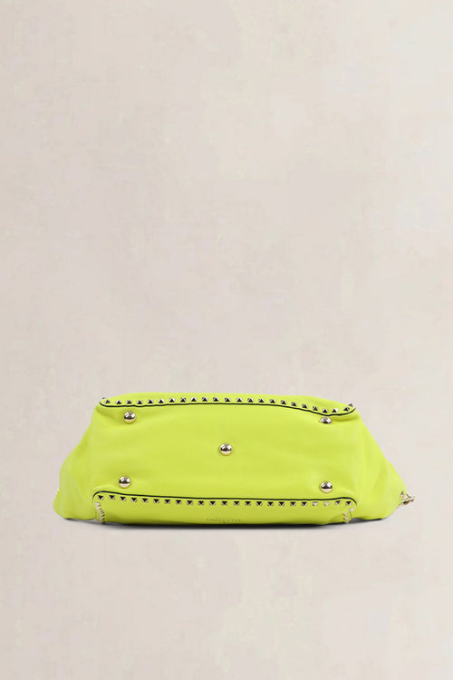 Valentino Garavani Neon Yellow Rockstud Shopping Bag