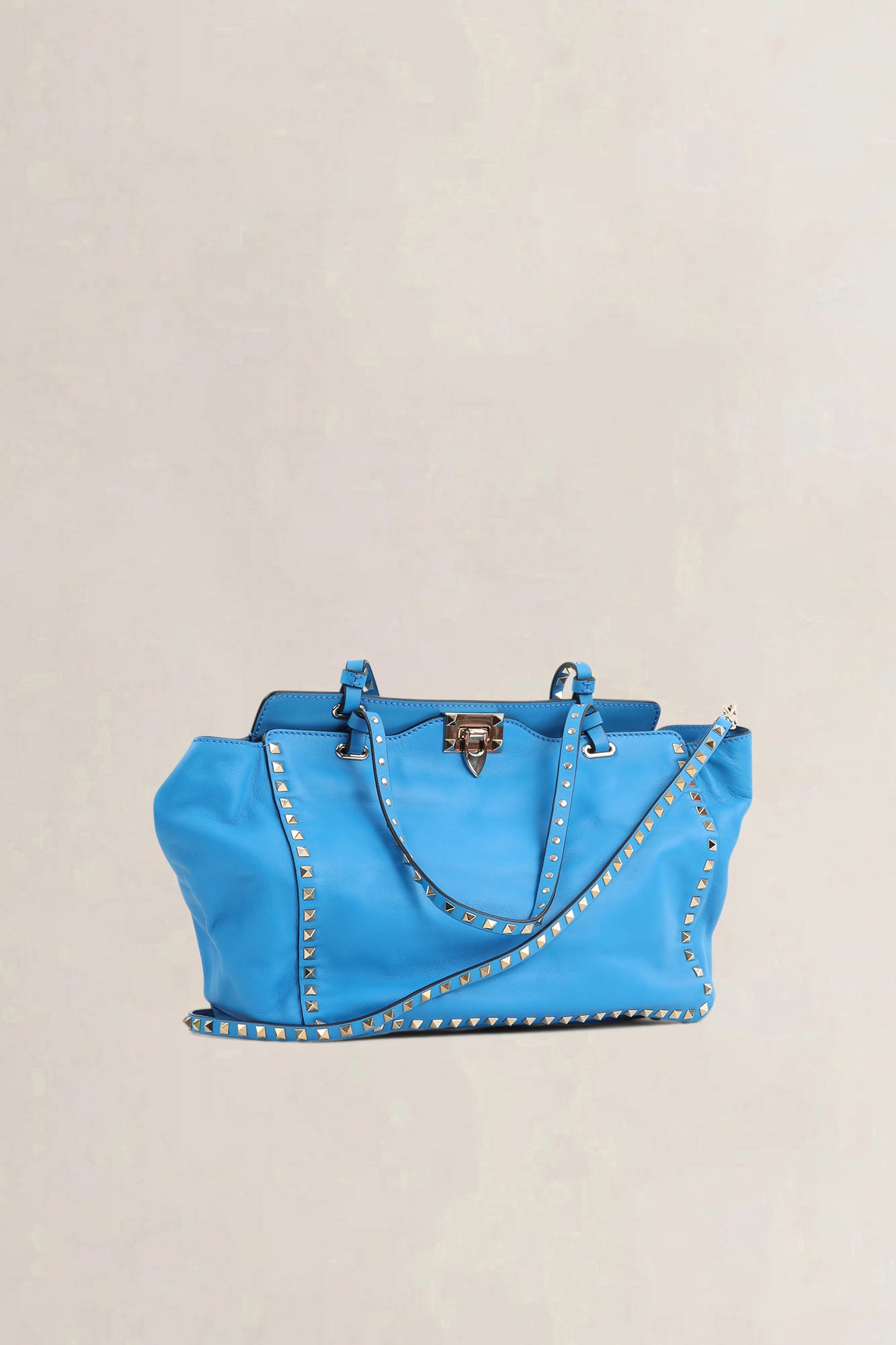 Valentino Garavani Blue Rockstud Shopping Bag