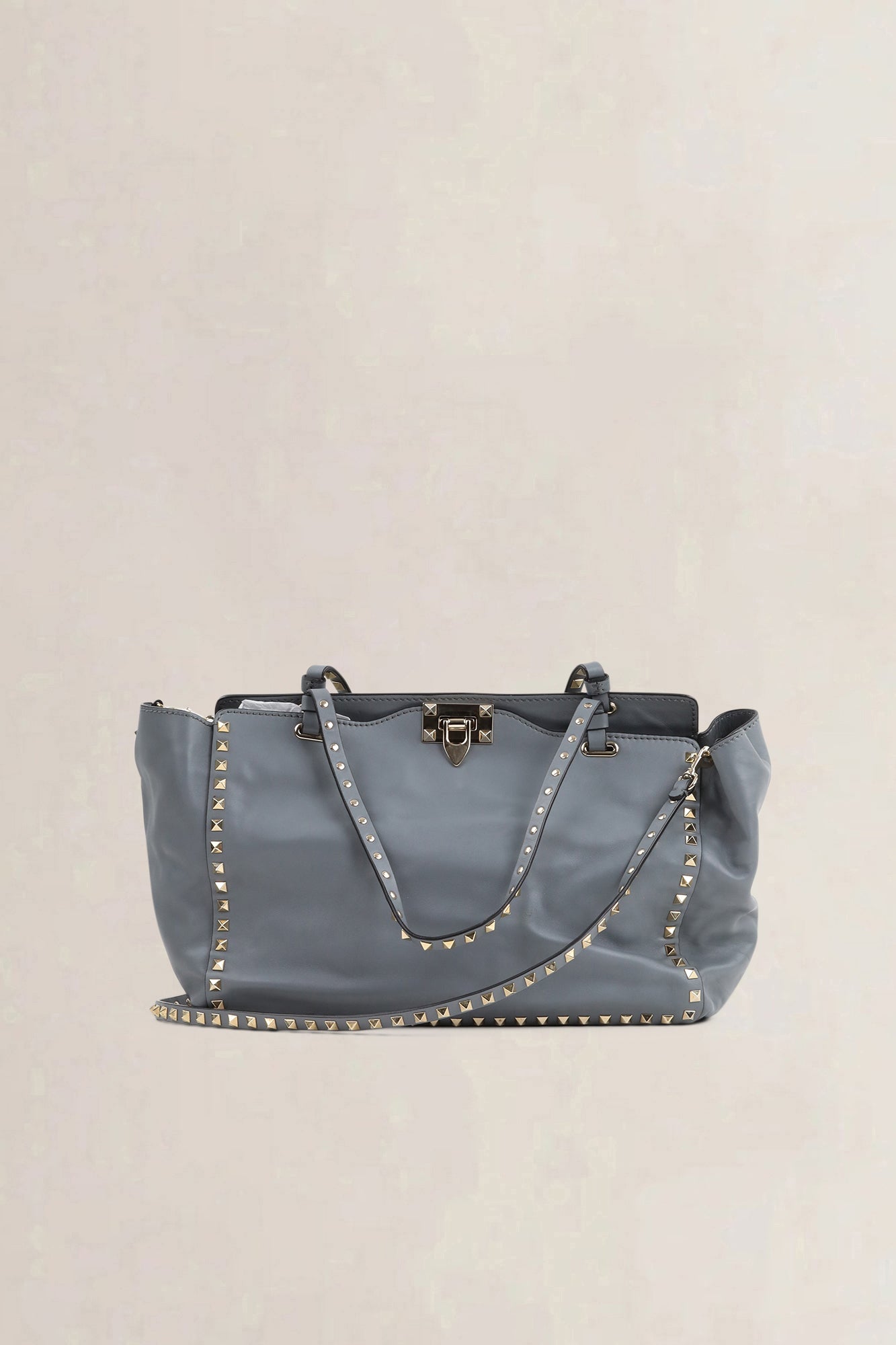 Valentino Garavani Grey/Blue Rockstud Shopping Bag