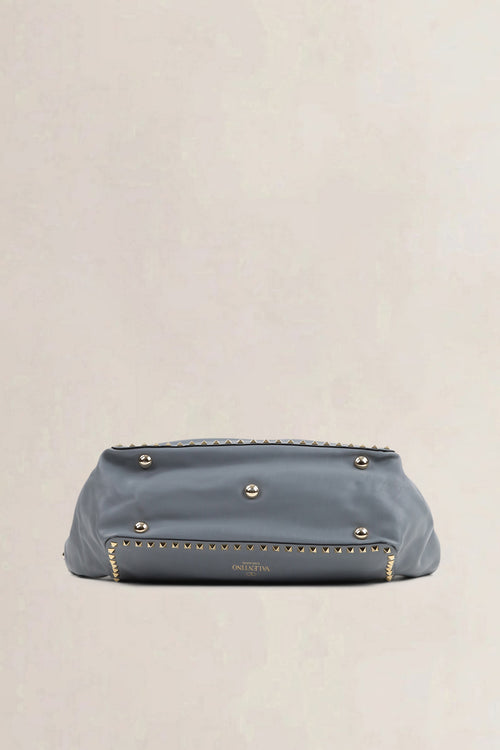 Valentino Garavani Grey/Blue Rockstud Shopping Bag