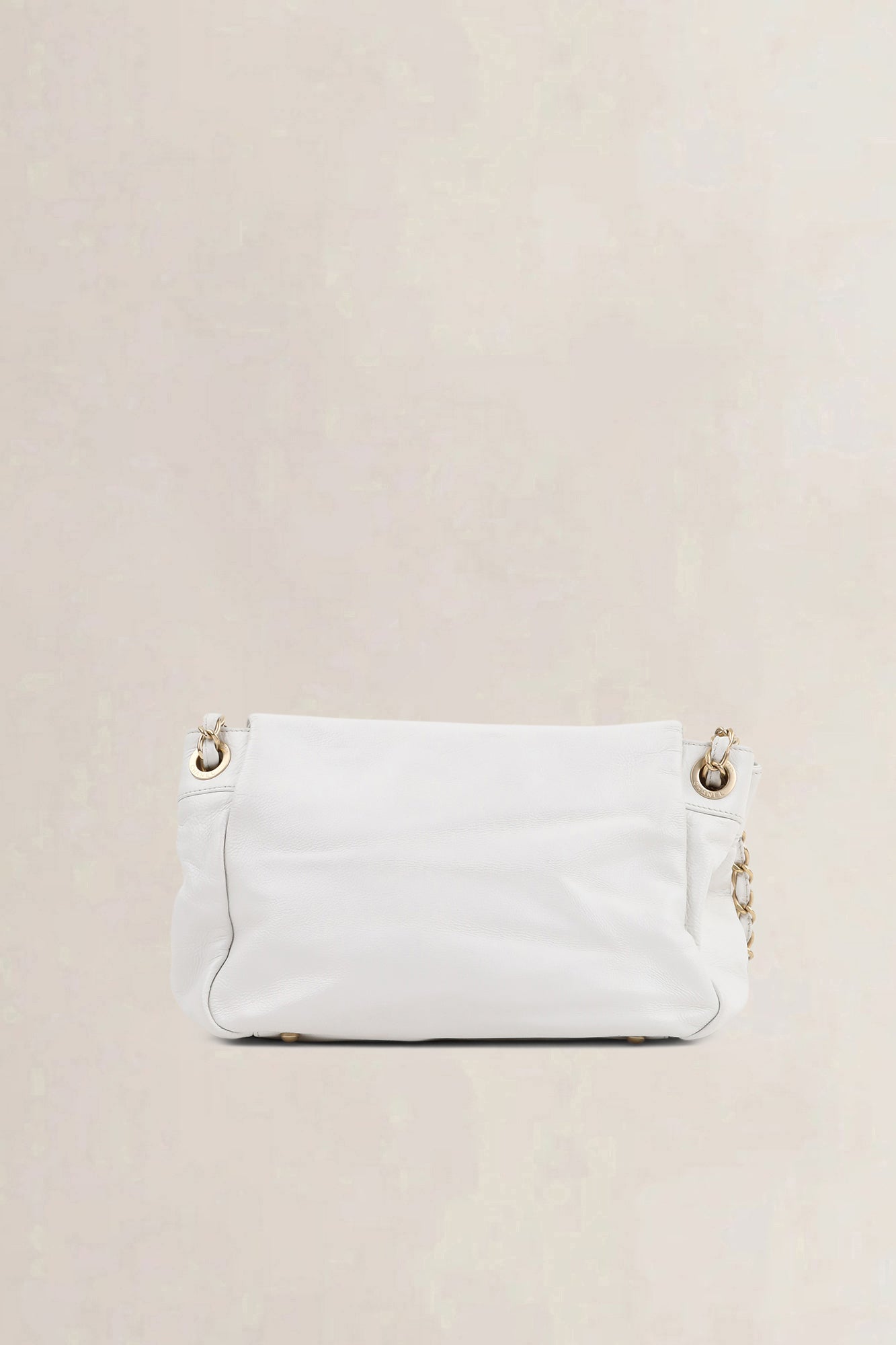 Chanel White Mosaic Studs Acordion Flap Bag