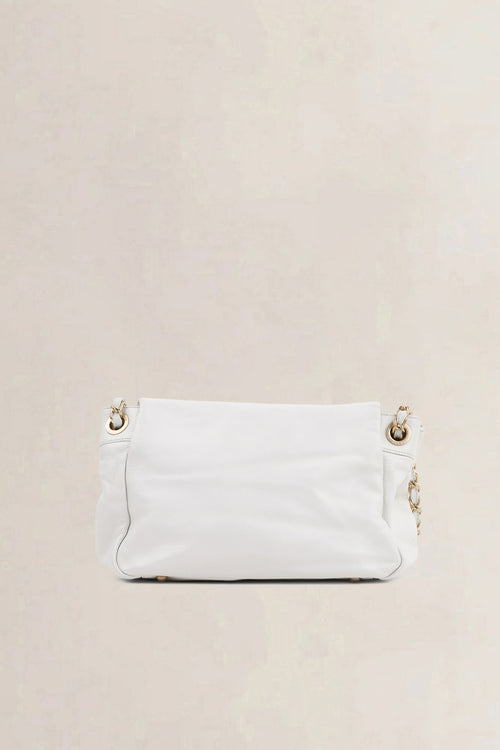 Chanel White Mosaic Studs Acordion Flap Bag