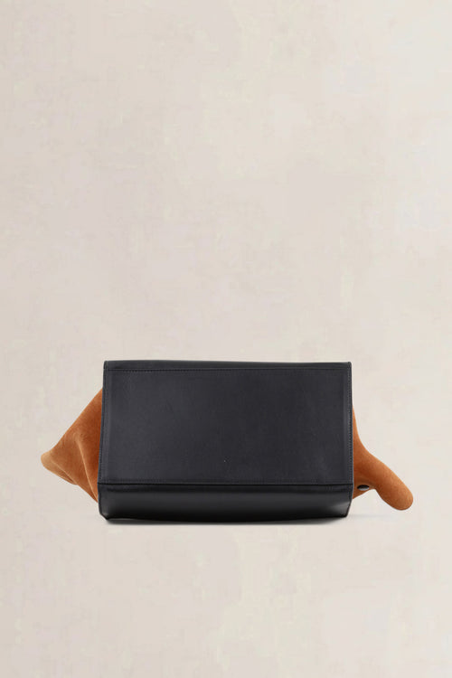 Céline Orange/Black Python Trapeze Top Handle Bag