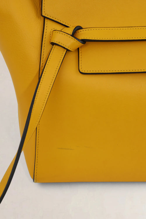 Céline Yellow Calfskin Leather Belt Bag