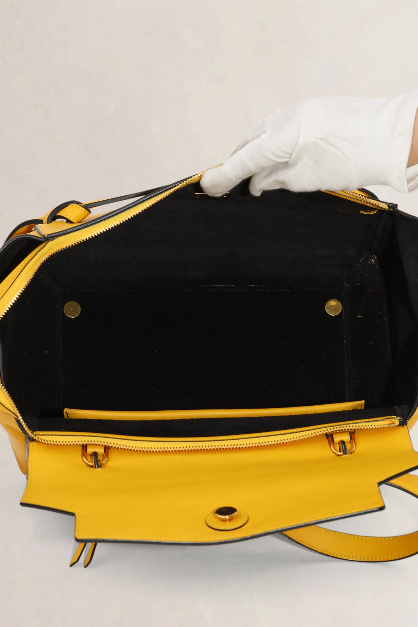 Céline Yellow Calfskin Leather Belt Bag