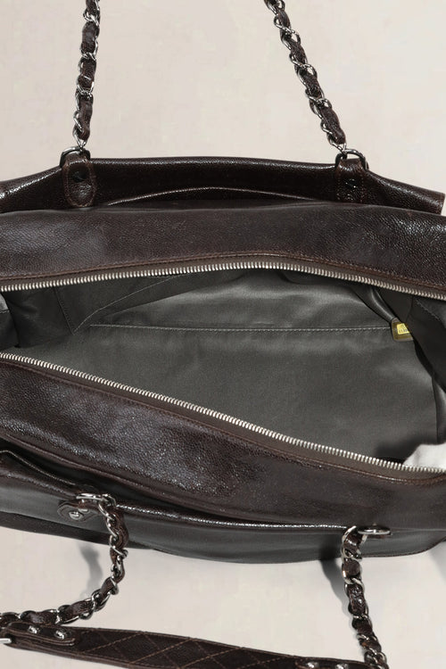 Chanel Brown Caviar Leather Pocket In The City Shoulder Bag