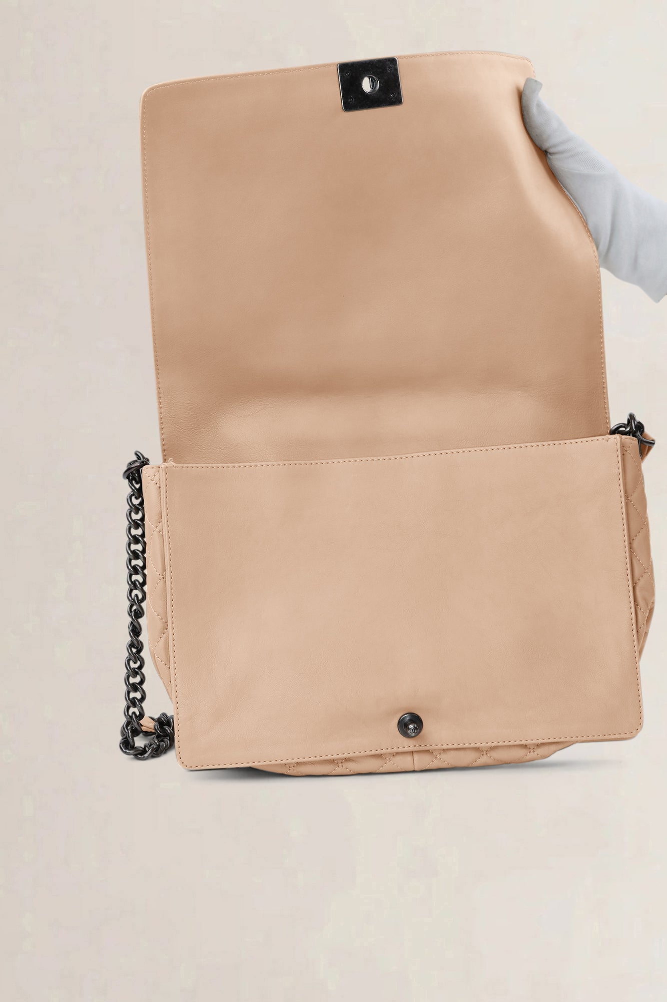 Chanel Beige Reverso Calfskin Flap Bag