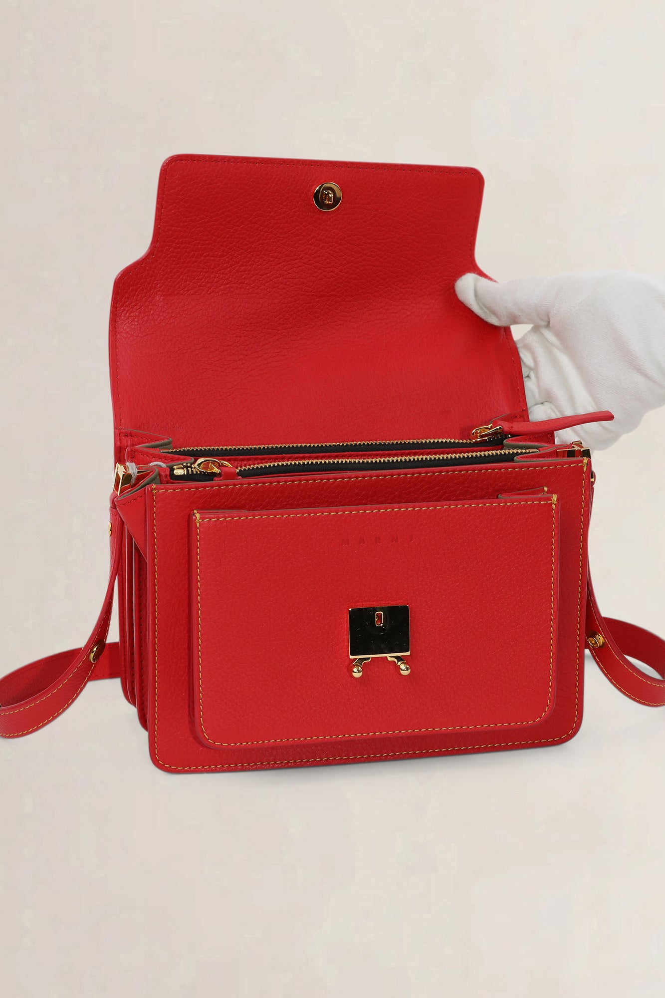 Marni Red Trunk Crossbody Bag