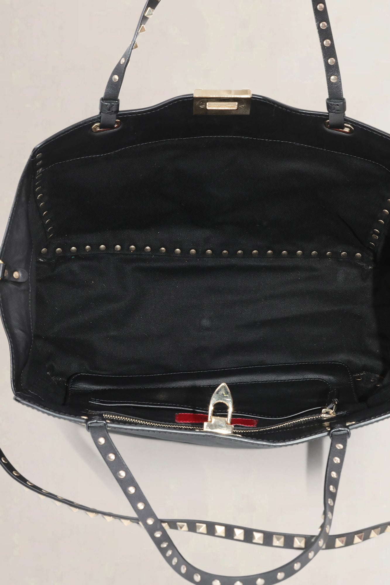 Valentino Garavani Black Rockstud Shopping Bag