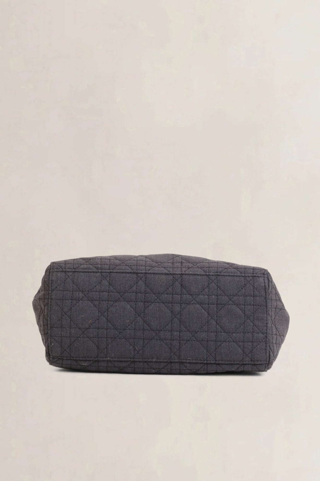 Christian Dior Grey Cannage  Lady Dior Quilted Denim Crossbody Bag