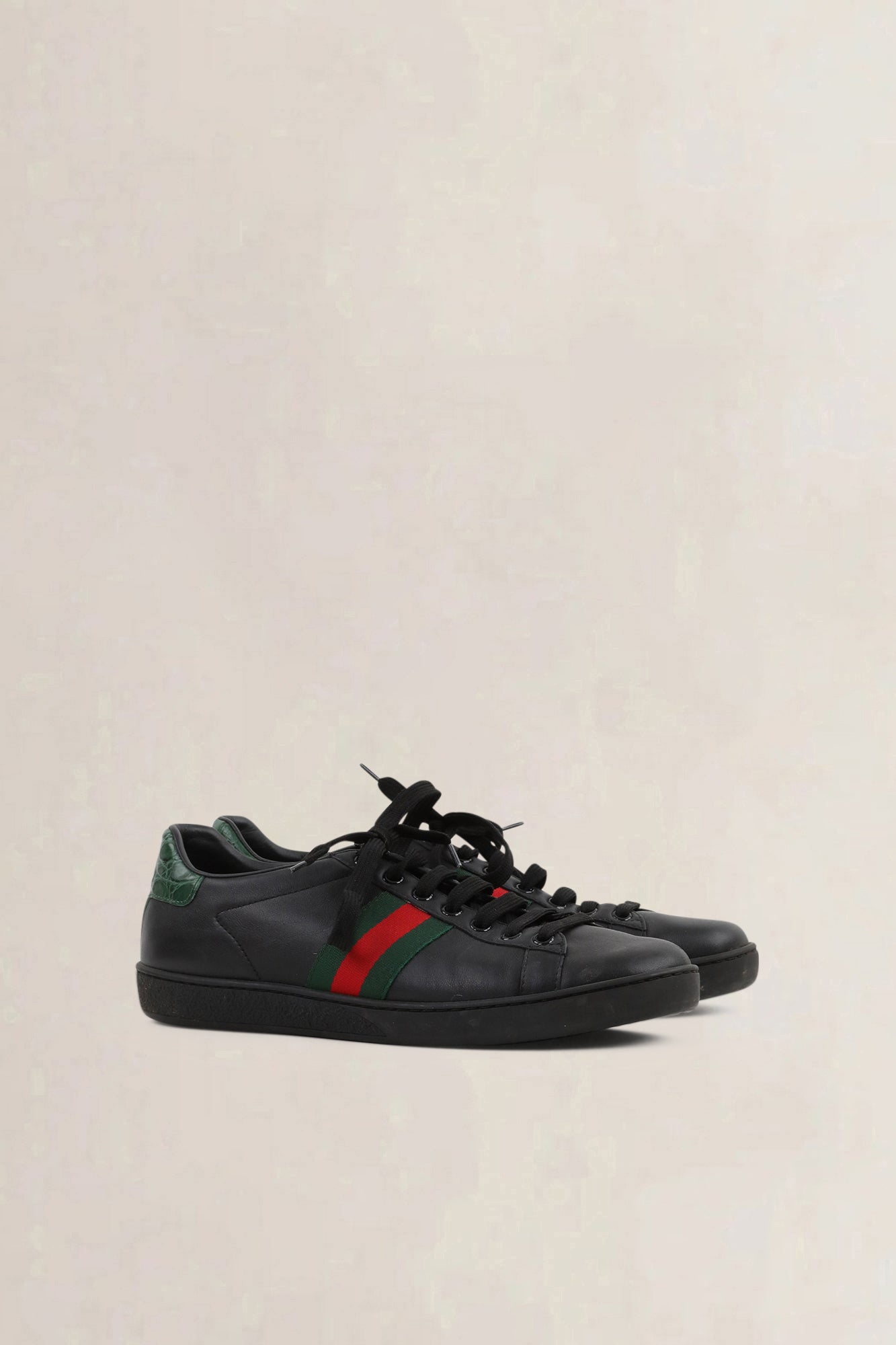 Gucci Ace Black Leather Sneakers