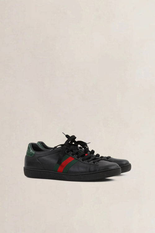 Gucci Ace Black Leather Sneakers