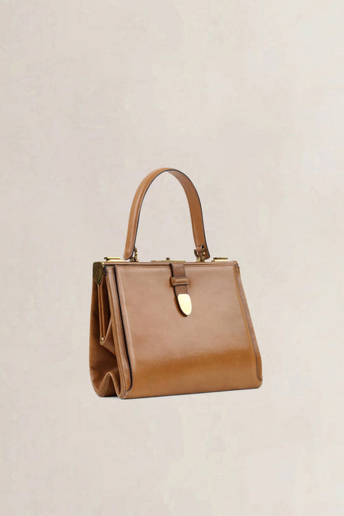 Delvaux Vintage Cognac Top Handle Bag