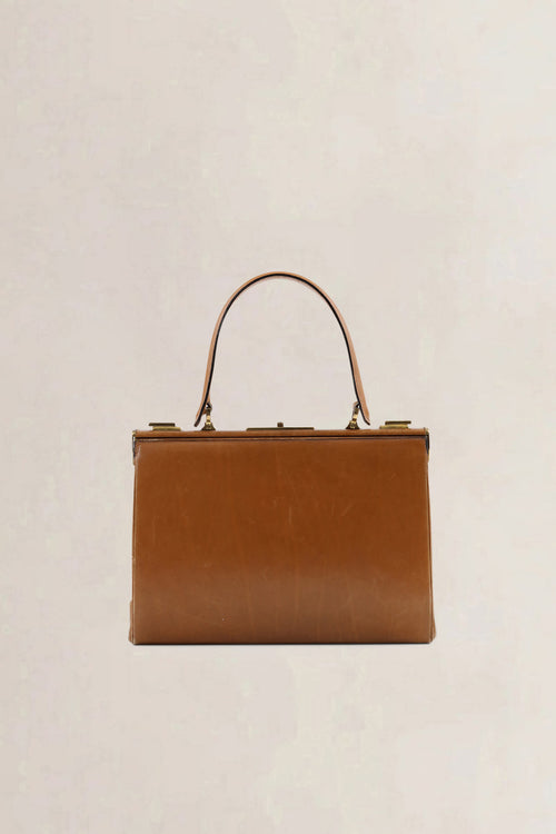 Delvaux Vintage Cognac Top Handle Bag