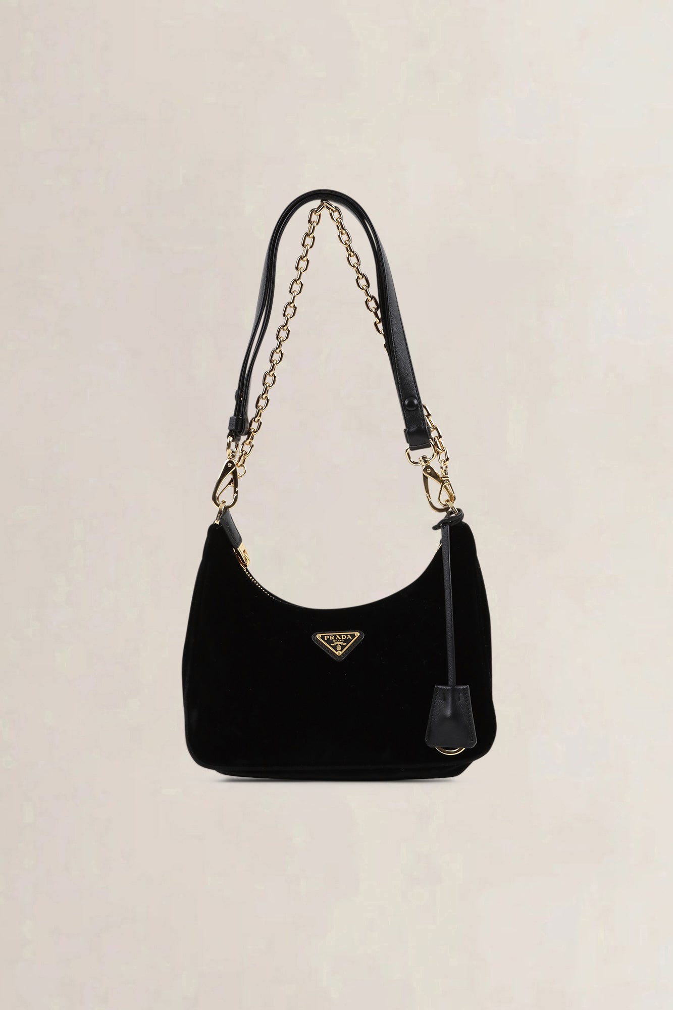 Prada Black Velvet Re-Edition Mini Shoulder Bag