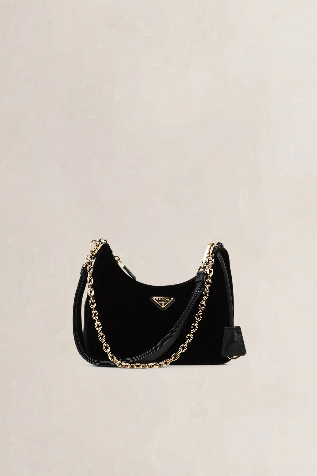 Prada Black Velvet Re-Edition Mini Shoulder Bag