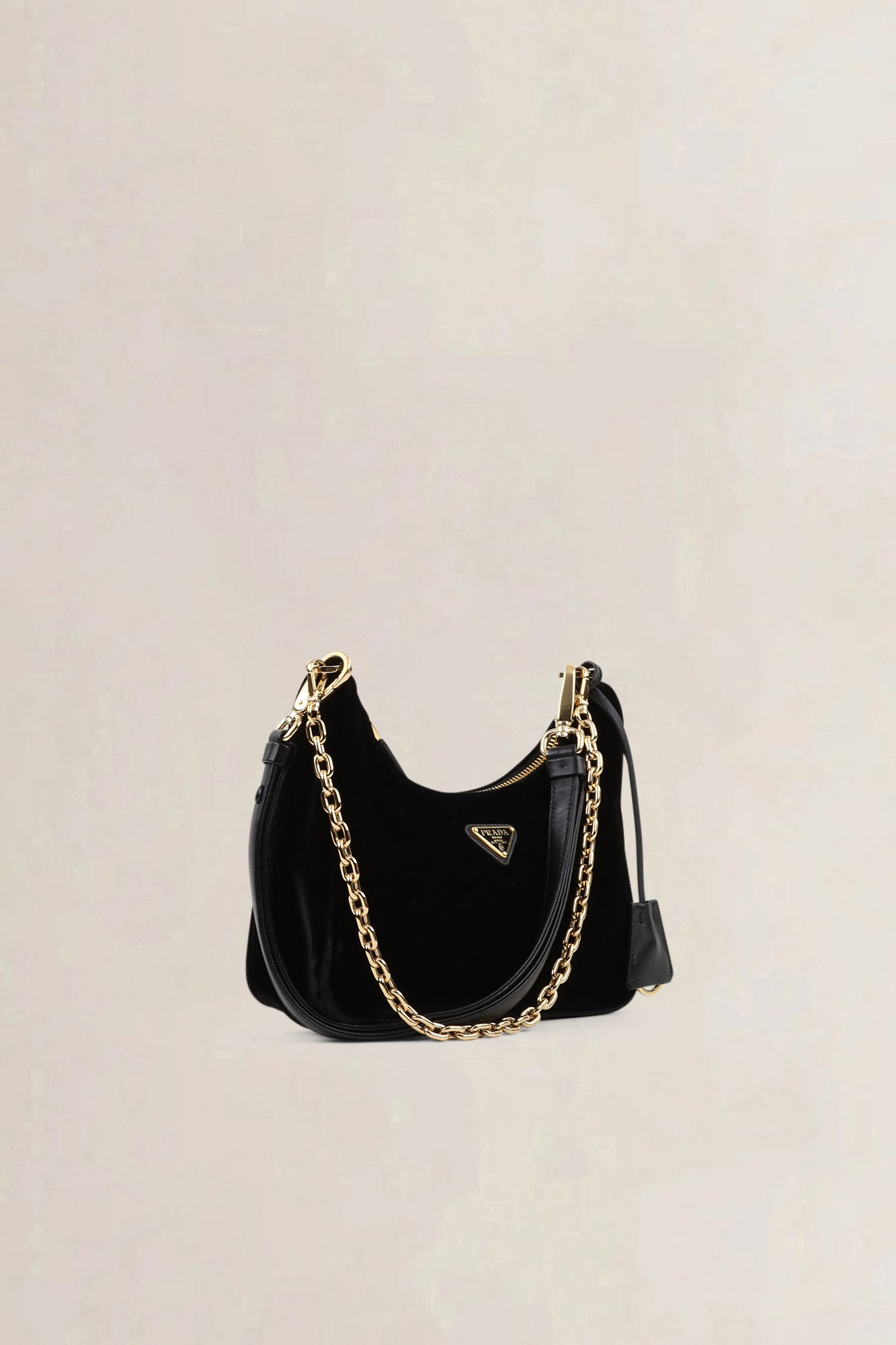 Prada Black Velvet Re-Edition Mini Shoulder Bag