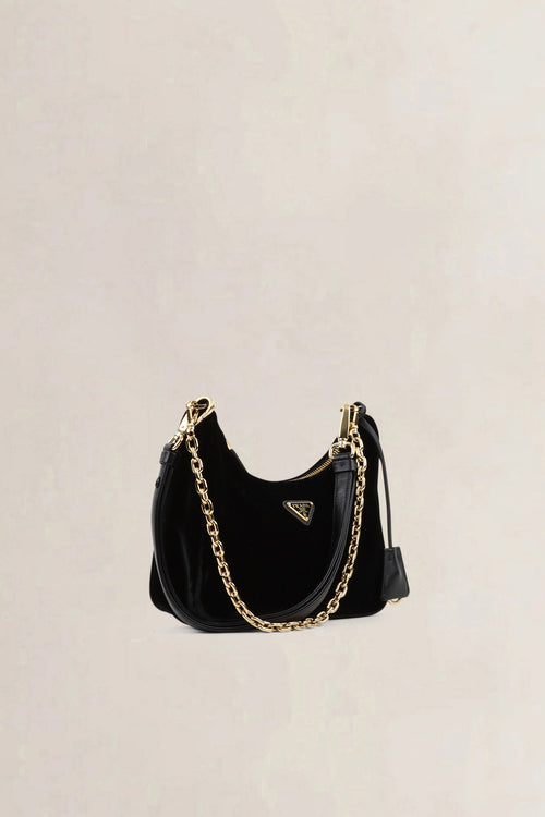 Prada Black Velvet Re-Edition Mini Shoulder Bag