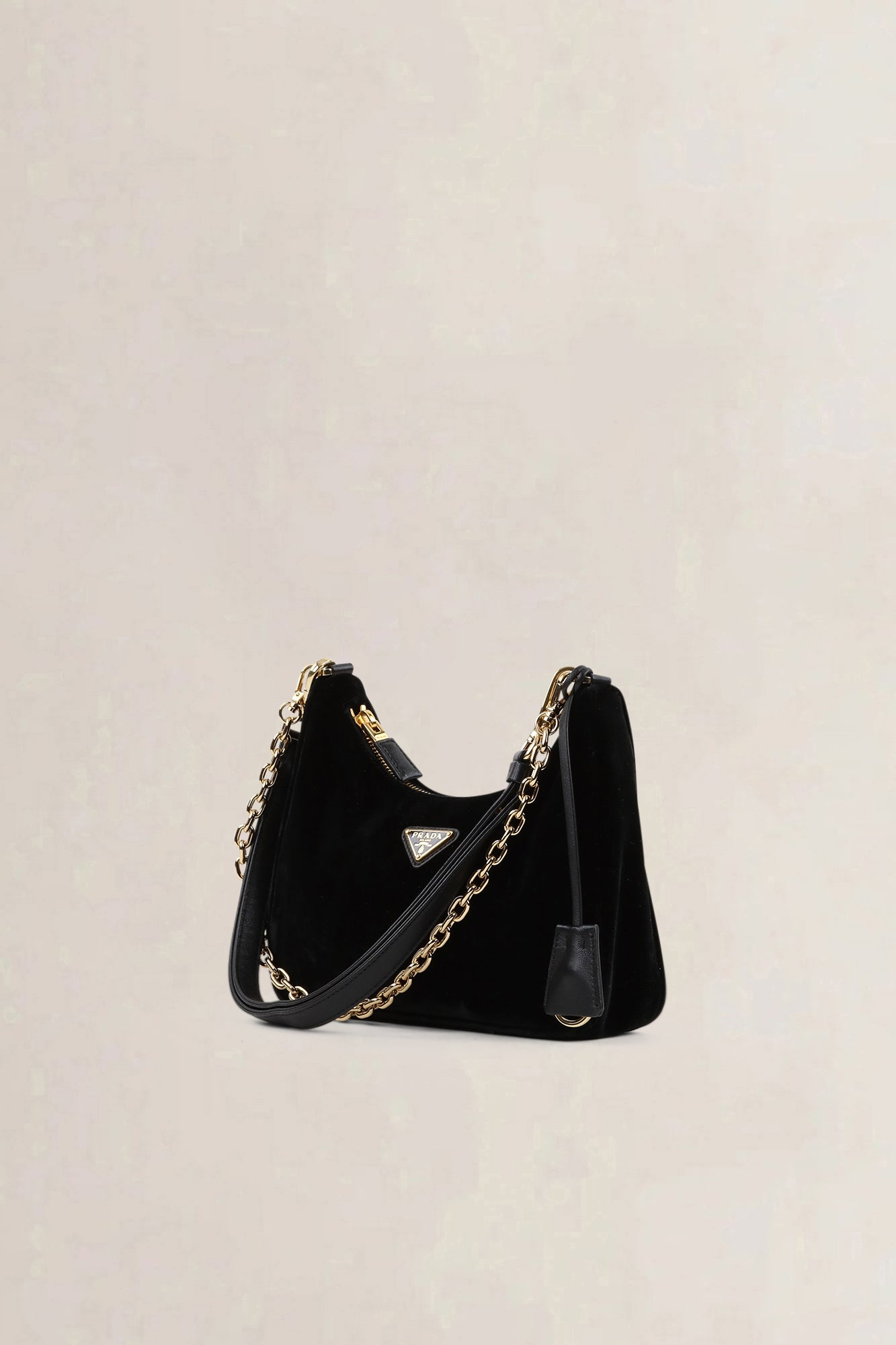 Prada Black Velvet Re-Edition Mini Shoulder Bag