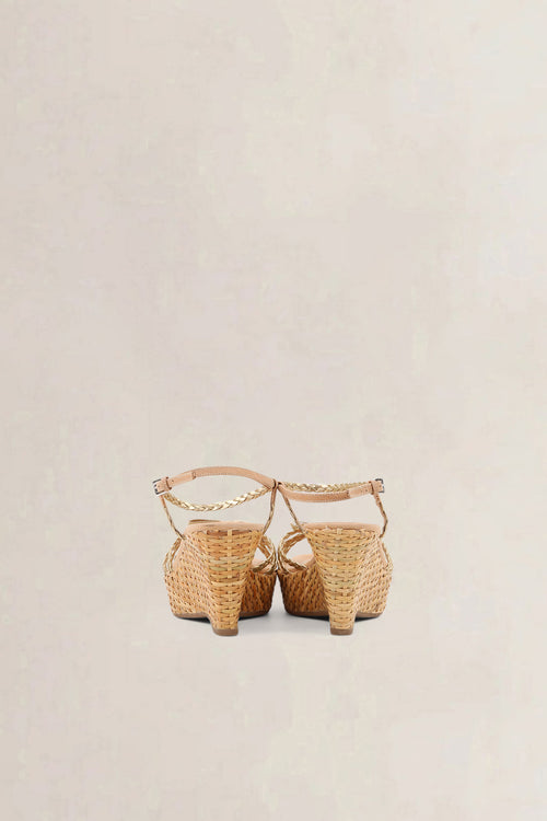 Prada Beige Wedge Sandals