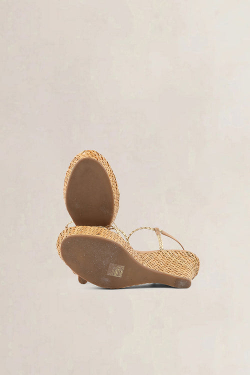 Prada Beige Wedge Sandals