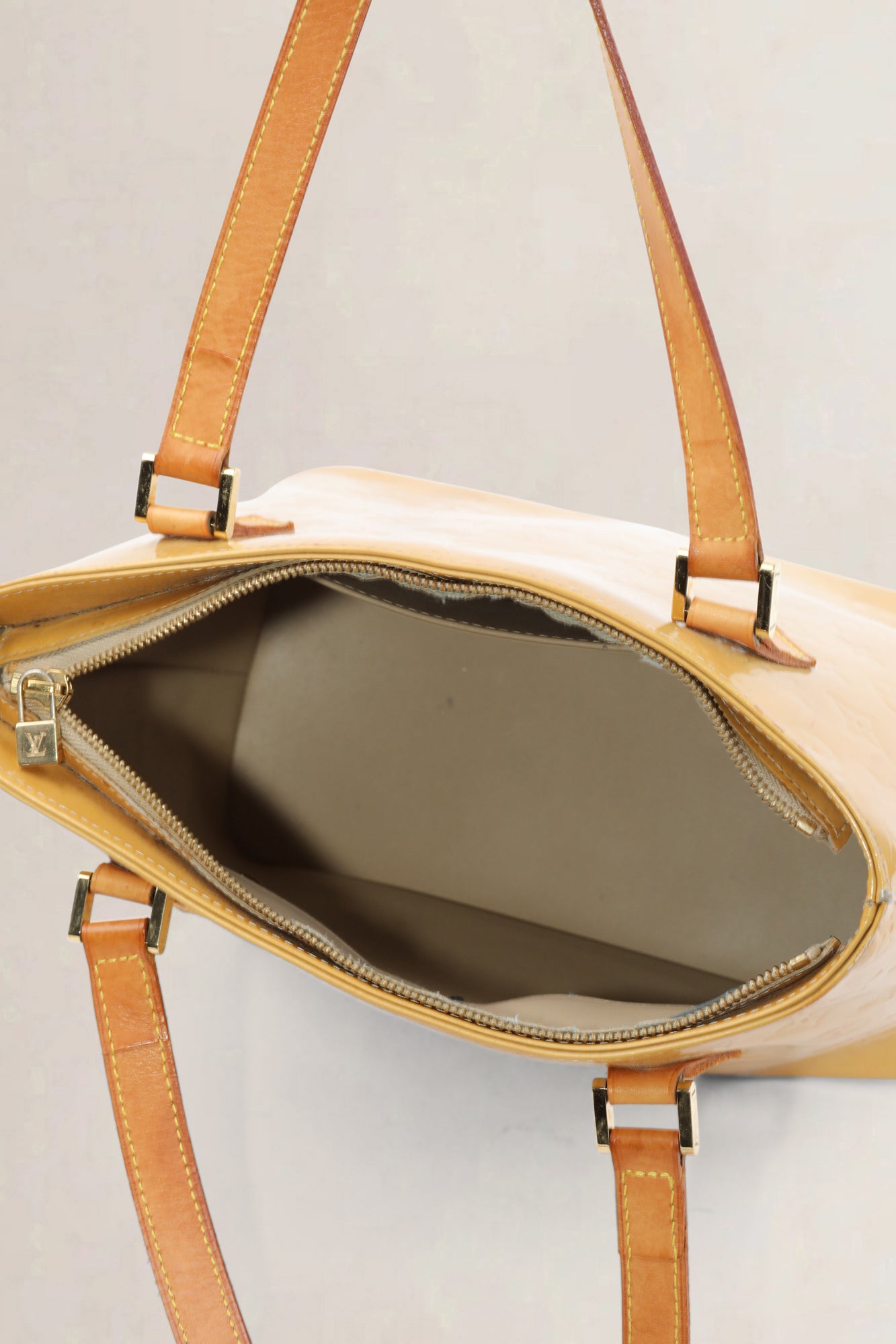 Louis Vuitton Yellow Vernis Monogram Houston Shoulder Bag