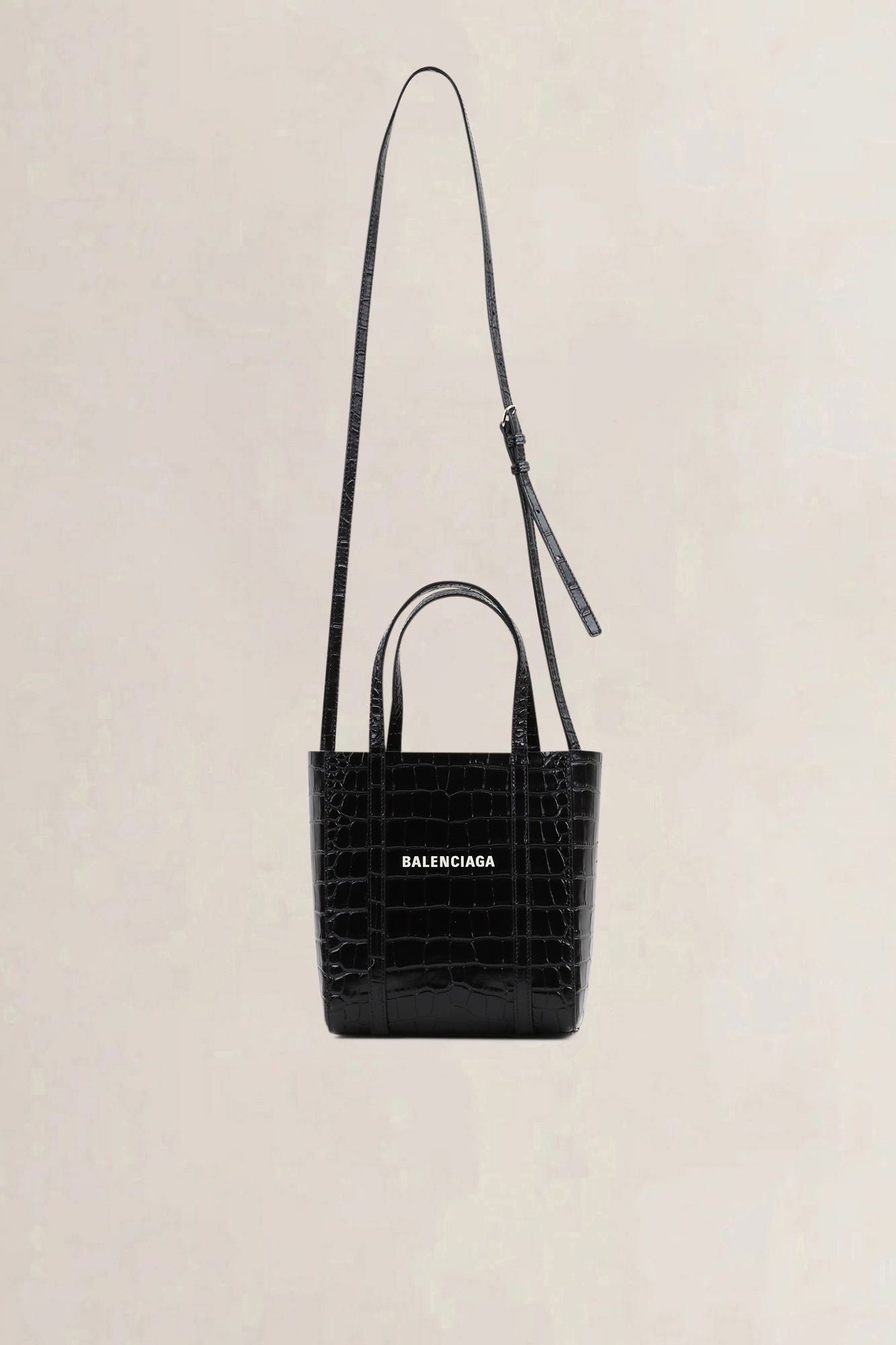 Balenciaga Black Crocodile Embossed Leather Everyday Tote Bag — preloved NOOS Ghent