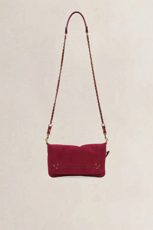 Jérome Dreyfuss Fuschia Bobi Split Suède Crossbody Bag