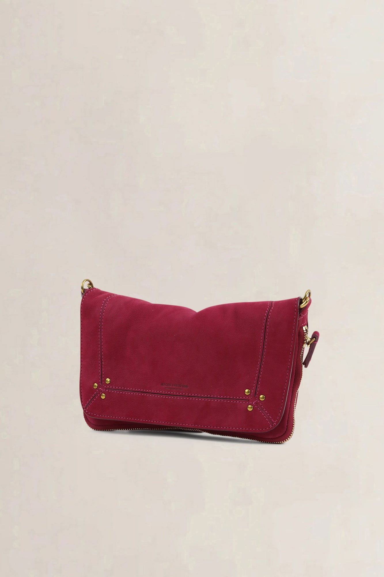 Jérome Dreyfuss Fuschia Bobi Split Suède Crossbody Bag