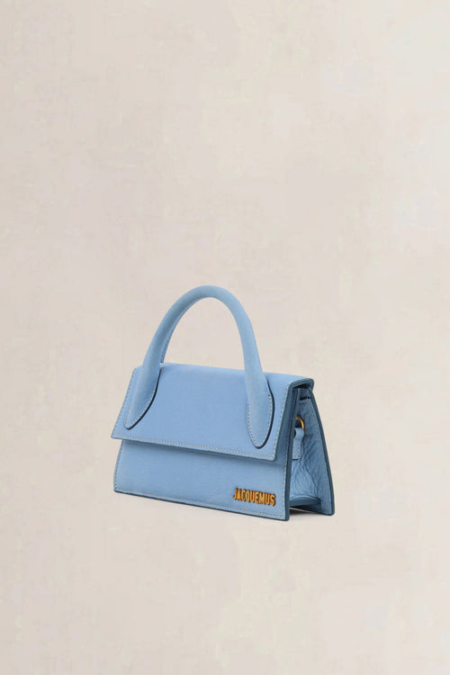 Jacquemus Light Blue Suède Long Bambino Crossbody Bag