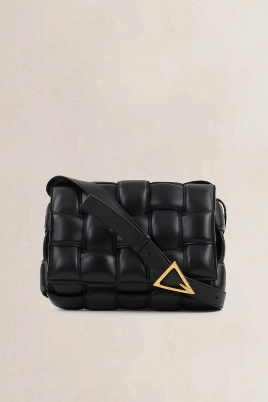 Bottega Veneta Cassette Medium Lamb Black Crossbody Bag
