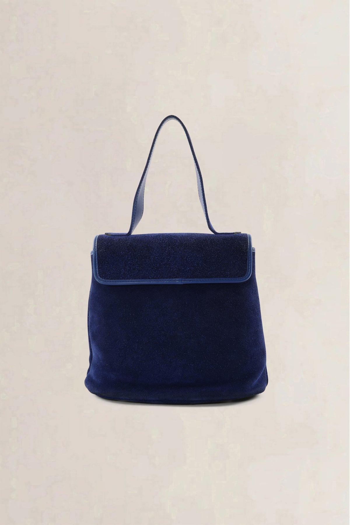 Saint Laurent Vintage Navy Suede Top Handle Bag