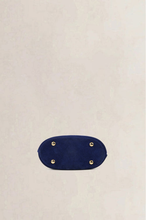 Saint Laurent Vintage Navy Suede Top Handle Bag
