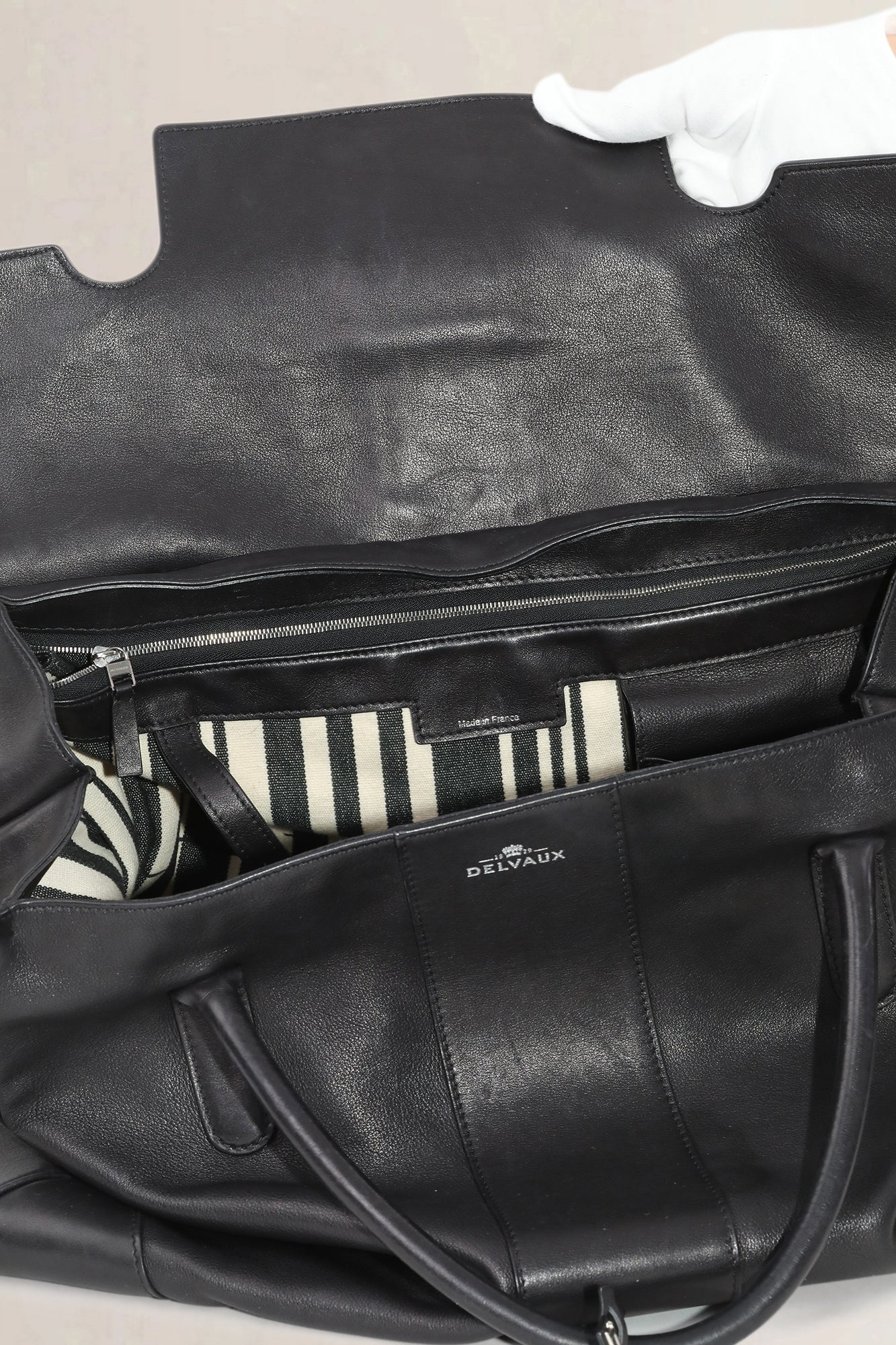 Delvaux Brillant XXL Dream Black Palladium Top Handle Bag