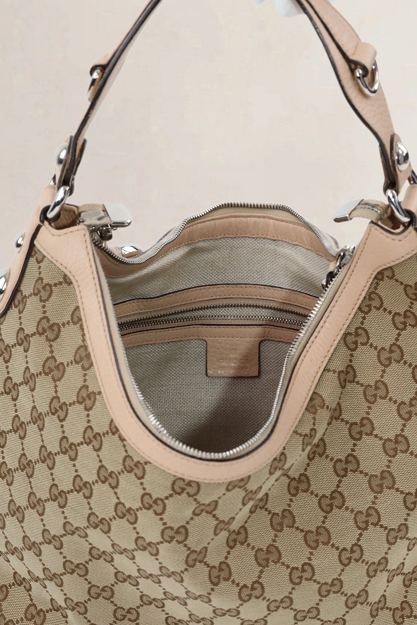 Gucci Charmy Monogram Canvas Shoulder Bag