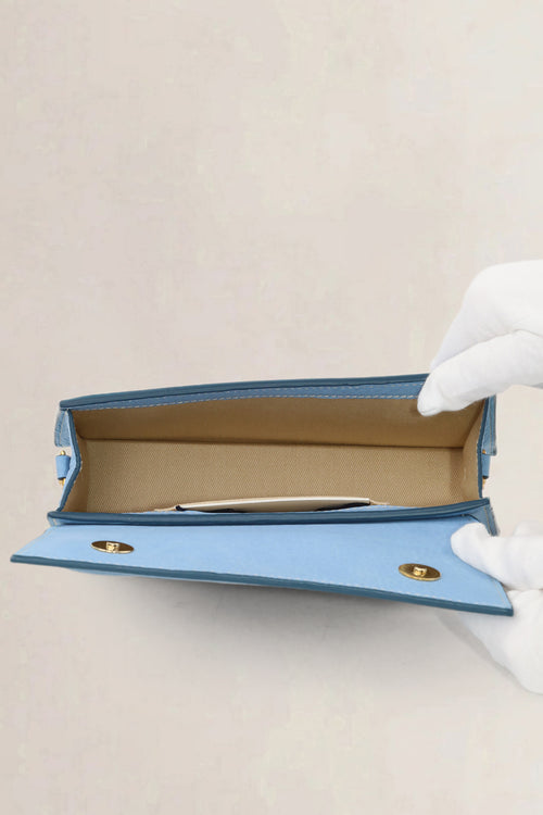Jacquemus Light Blue Suède Long Bambino Crossbody Bag