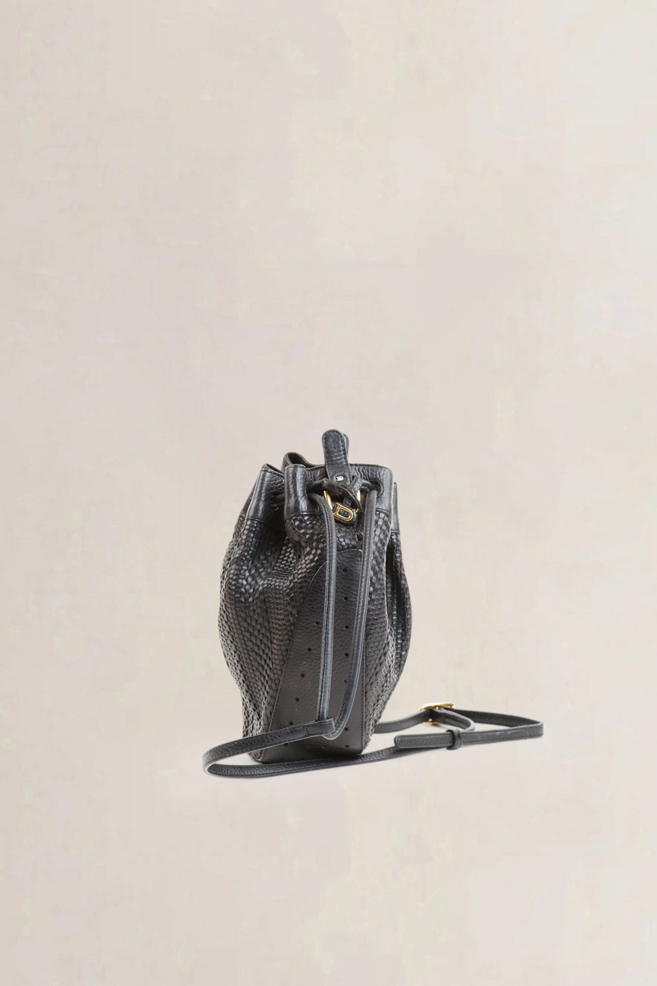 Delvaux Black Toile De Cuir Tabarin PM Crossbody Bag