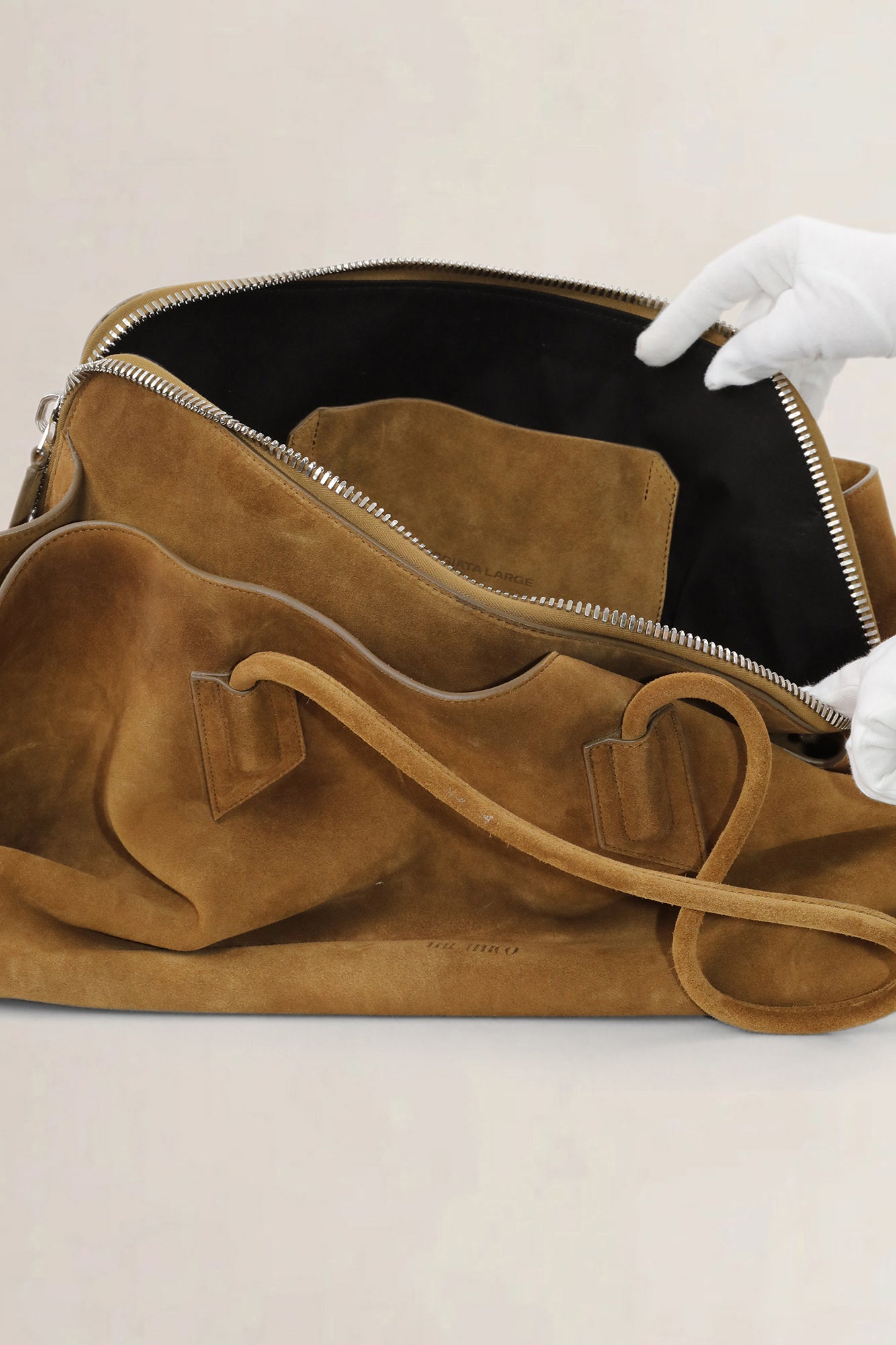 The Attico Large Green Brush Suède La Passeggiata Shoulder Bag