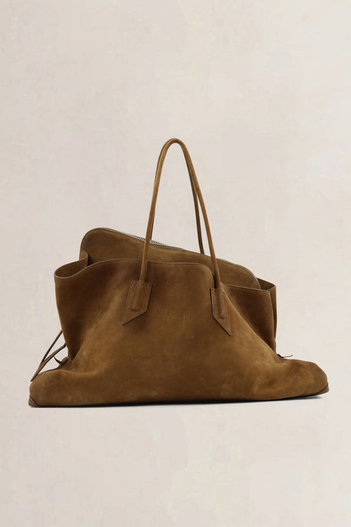 The Attico Large Green Brush Suède La Passeggiata Shoulder Bag