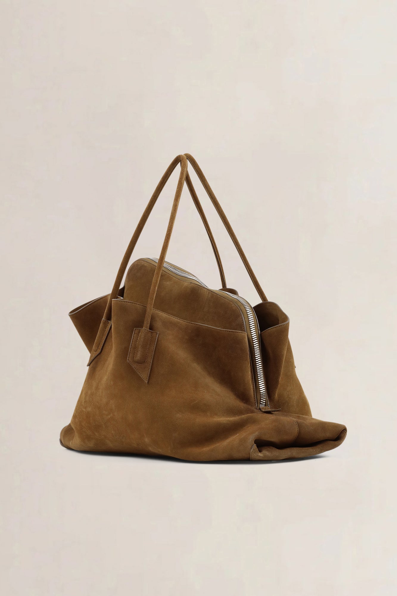 The Attico Large Green Brush Suède La Passeggiata Shoulder Bag