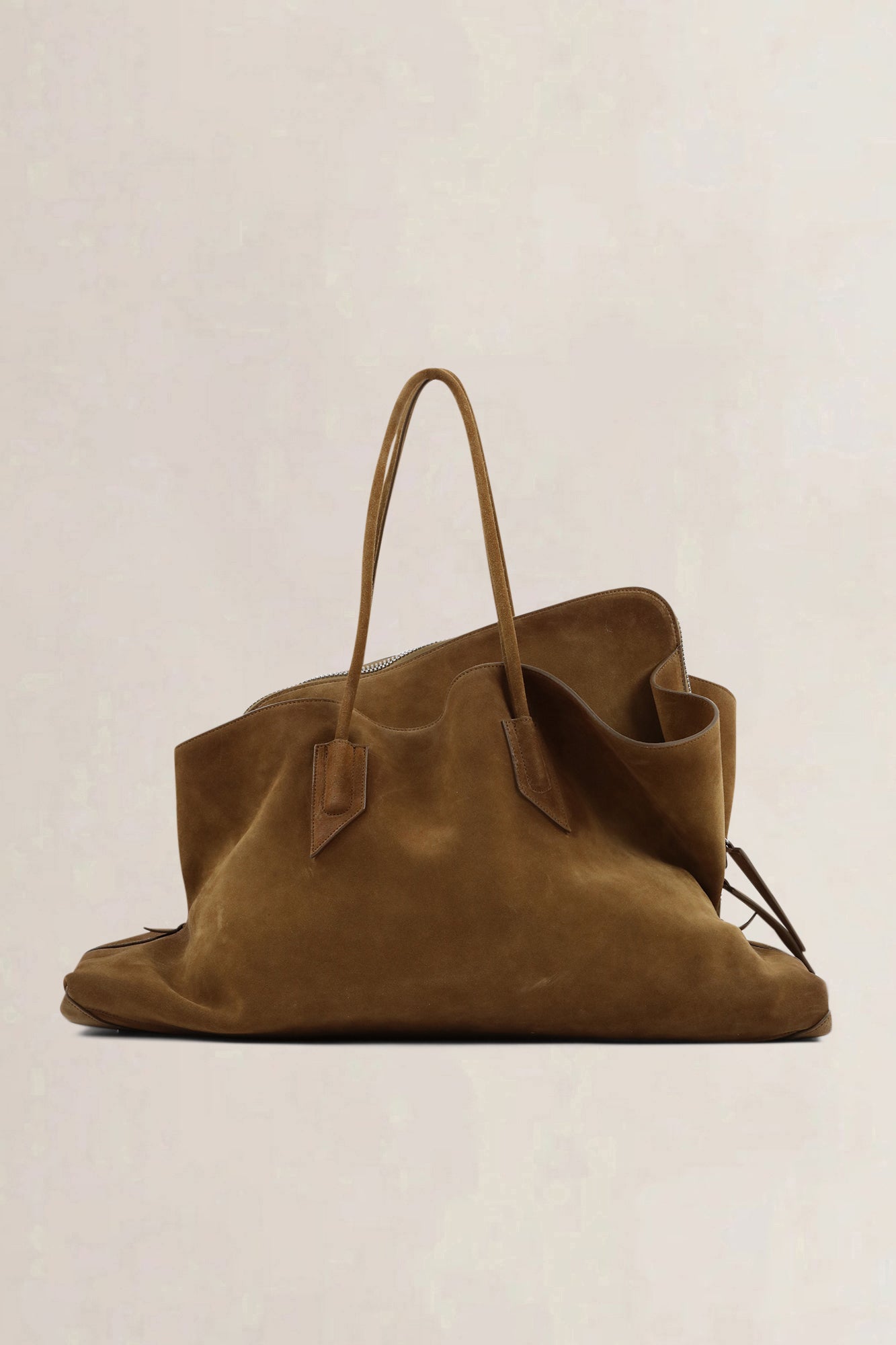 The Attico Large Green Brush Suède La Passeggiata Shoulder Bag