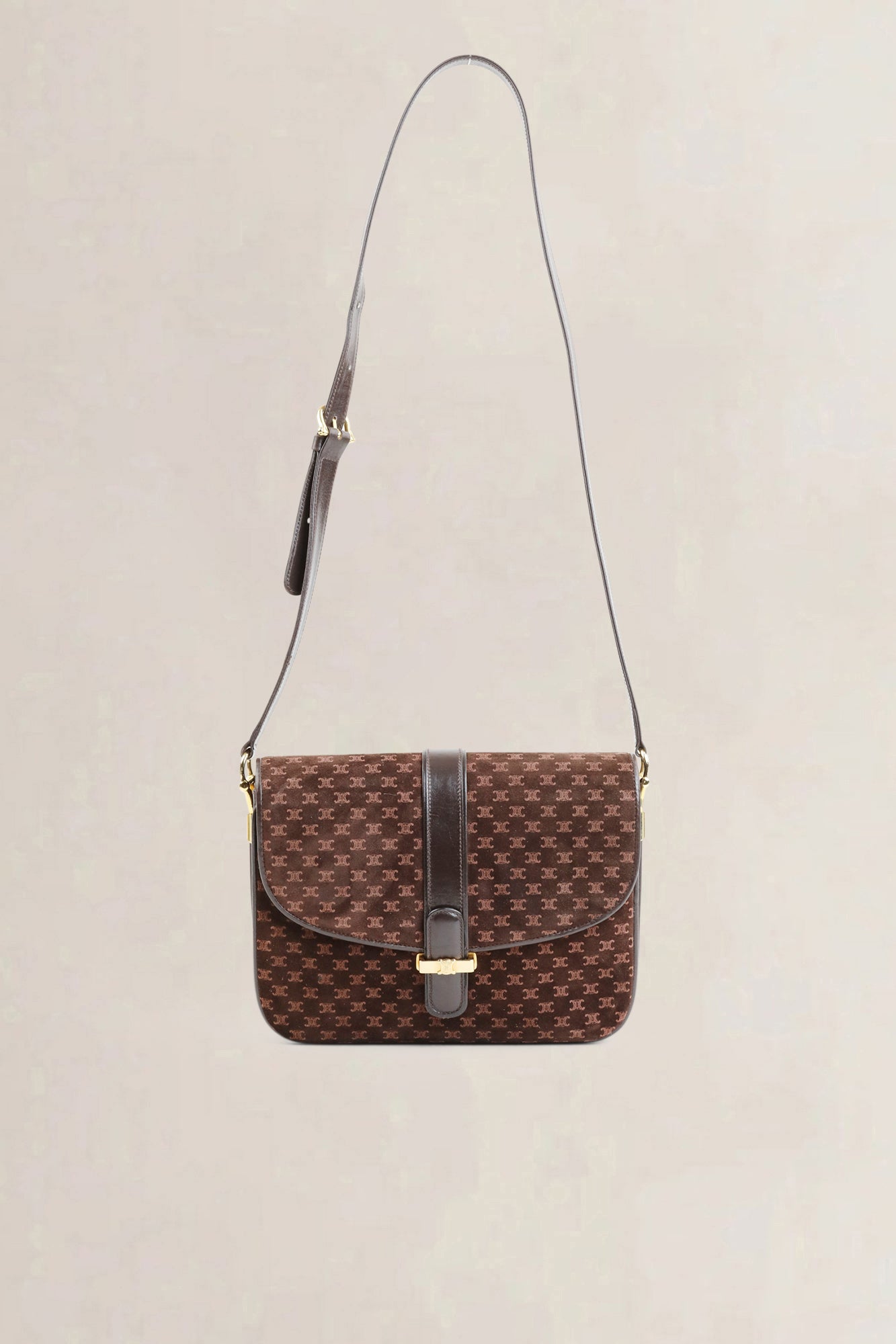 Céline Brown Monogram Crossbody Bag