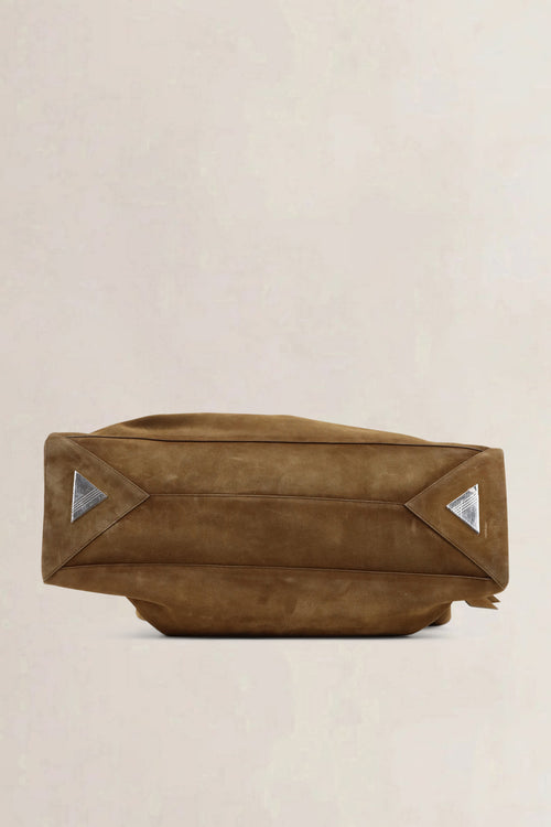 The Attico Large Green Brush Suède La Passeggiata Shoulder Bag