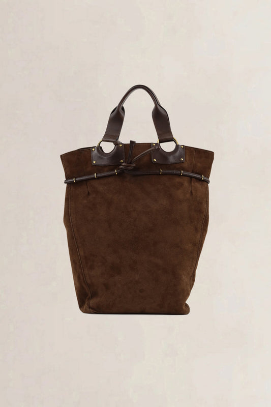 Gucci Brown Suède Top Handle Bag